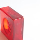 Diabolo red lens vase by Christian Tortu