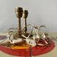 Pair of brass lamp bases - mid-century.