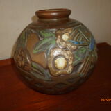 Vase boule Frères Mougins 1900 Nancy céramique art deco