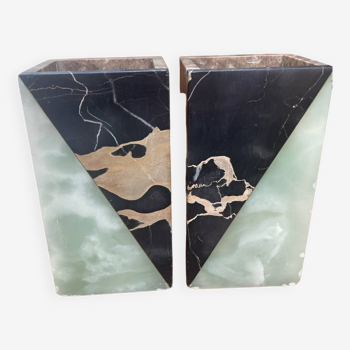 2 Old marble bookends