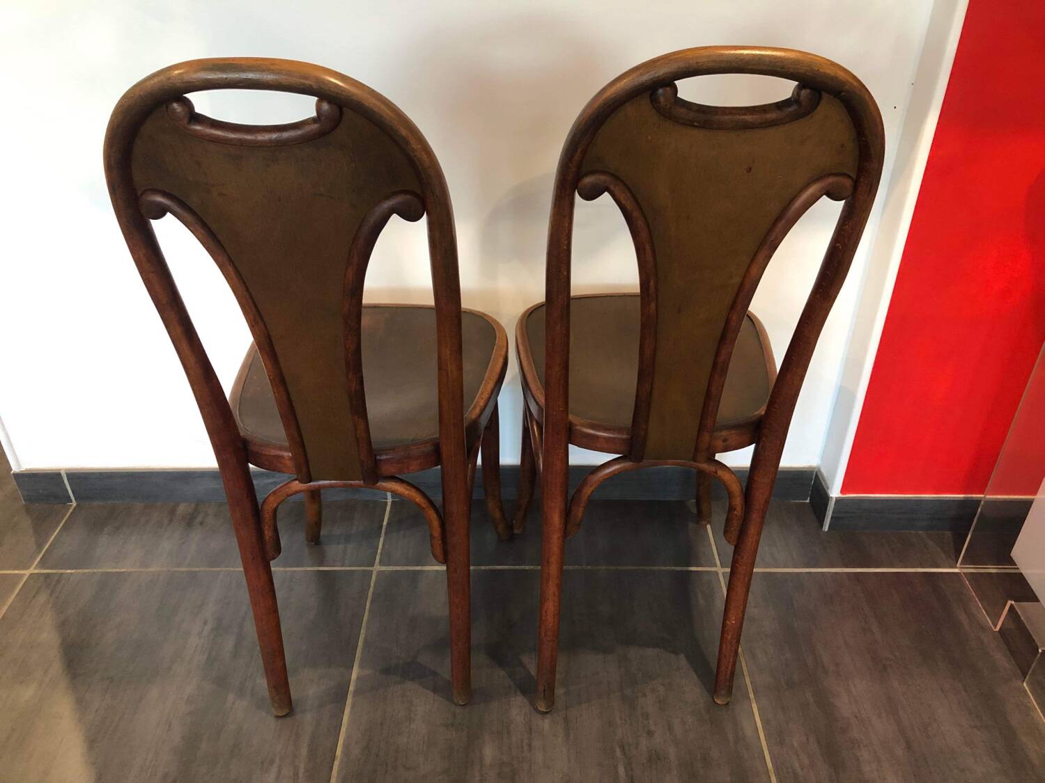 Paire de chaises bistrot Fischel années 1900