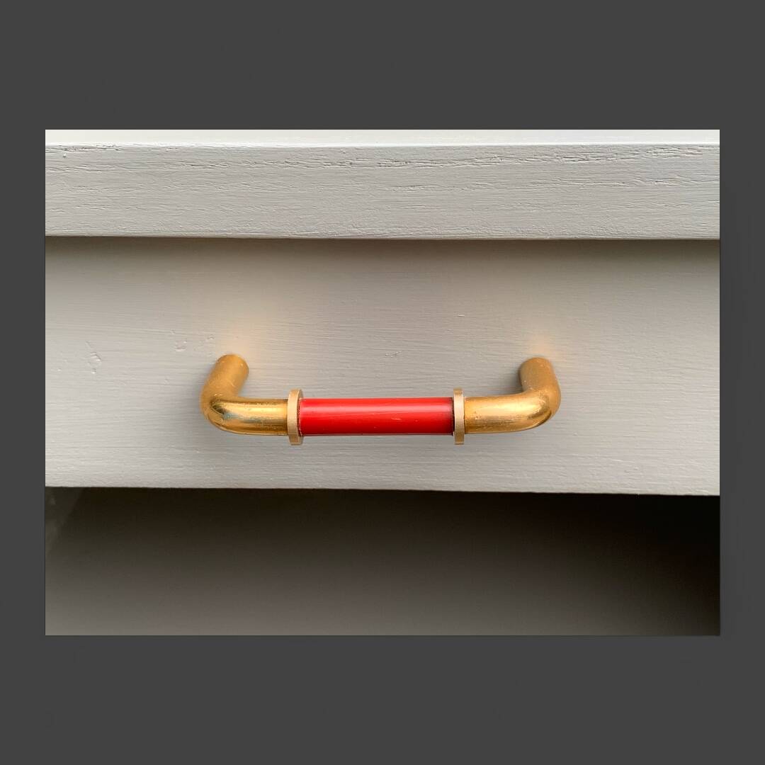 Pair of vintage 1950s compass foot bedside tables