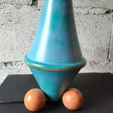 Patinated wooden sculptural lamp – unique piece