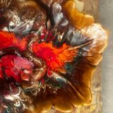 Vintage leaf-shaped earthenware centerpiece/trinket tray