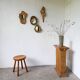 Set de 4 miroirs organiques brutalistes en bois années 50