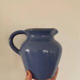 Pichet en céramique grès vernissé bleu