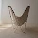 Fauteuil papillon vintage en cuir de vache des années 1970