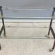 Vintage 1960s metal and glass rolling table