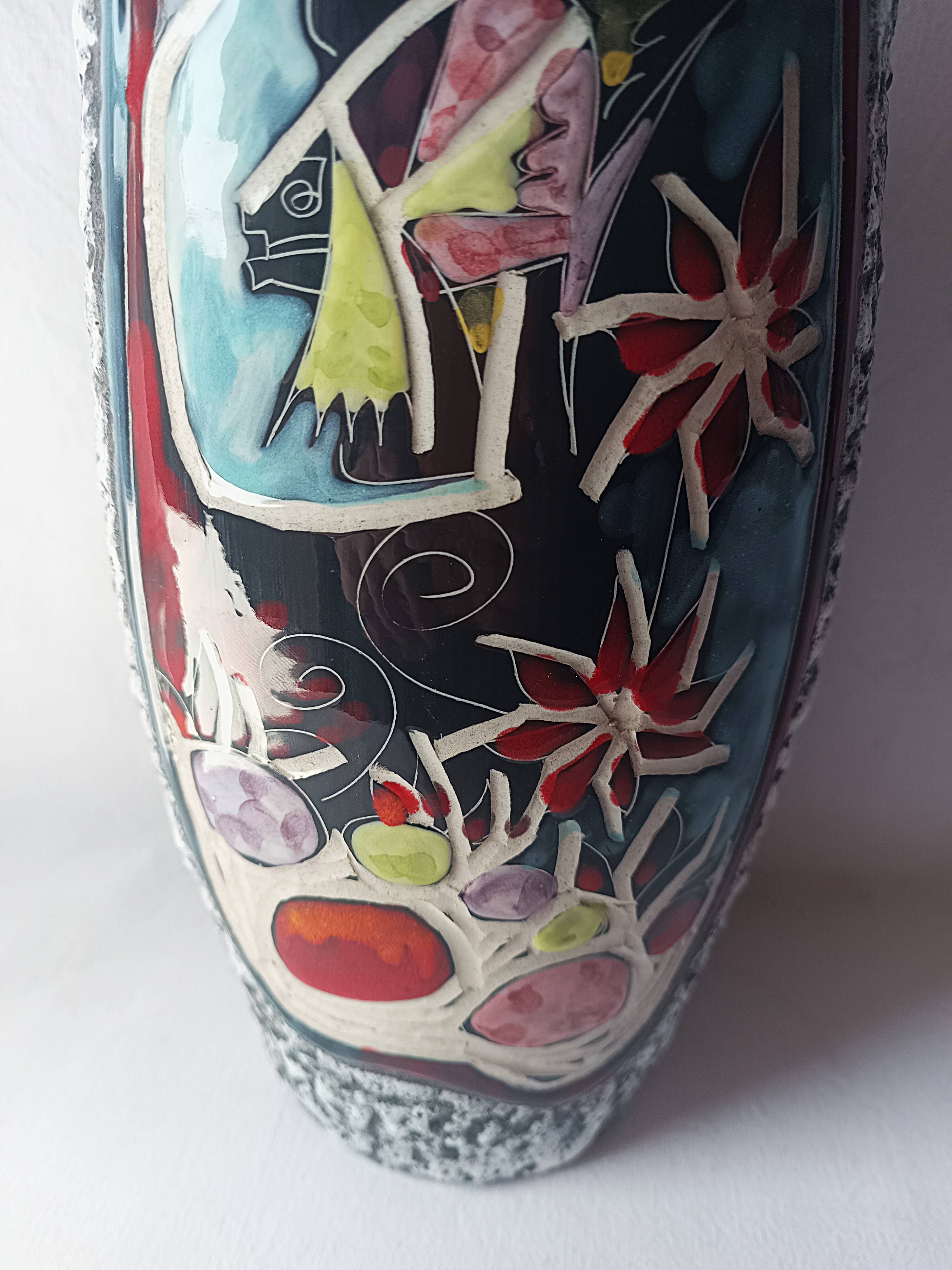 Vintage glazed ceramic vase interior decoration flower collection decor