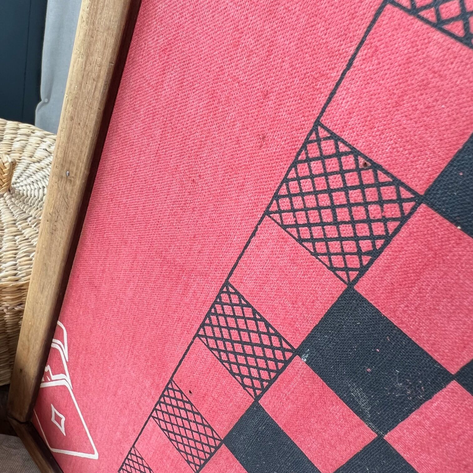 Vintage checkers and chess game board