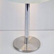 Mid-Century Mushroom Table Lamp in Sandblasted Glass, Stainless Steel & Chrome, 1960s