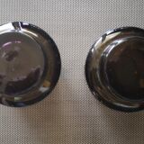 Pair of whiskey glasses/smoked thick glass cocktail - 1960s/1970s