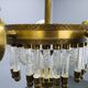 Czech Art Deco Brass and Glass Chandelier, 1950s