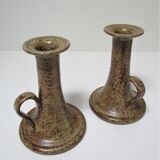 Pair of vintage sandstone candlesticks