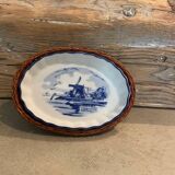 Appetizer dish - Hollande pattern - blue and wicker