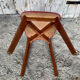 Vintage 1960s Scandinavian Chair Wood + Red Faux Leather