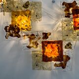 Modernist Venini Patchwork Hand Blown Panel by Toni Zuccheri from 70s