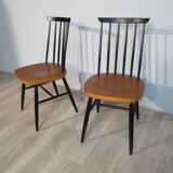 Pair of scandinavian teak chairs with bars