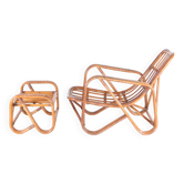 Chaise longue en rotin