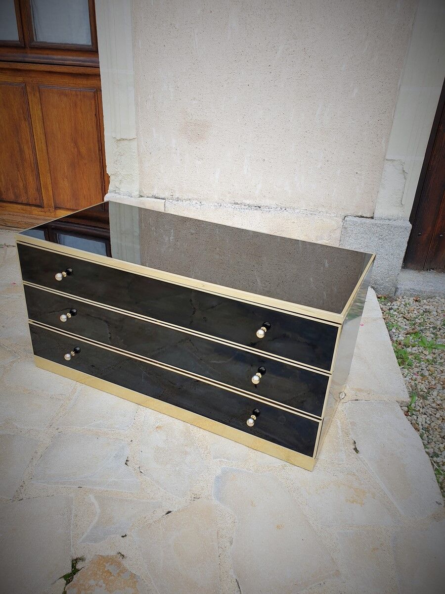 Roche Bobois vintage black lace-up dresser