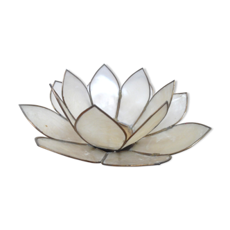 Mother-of-pearl and brass candlestick
