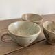Set of 3 vintage speckled stoneware mugs
