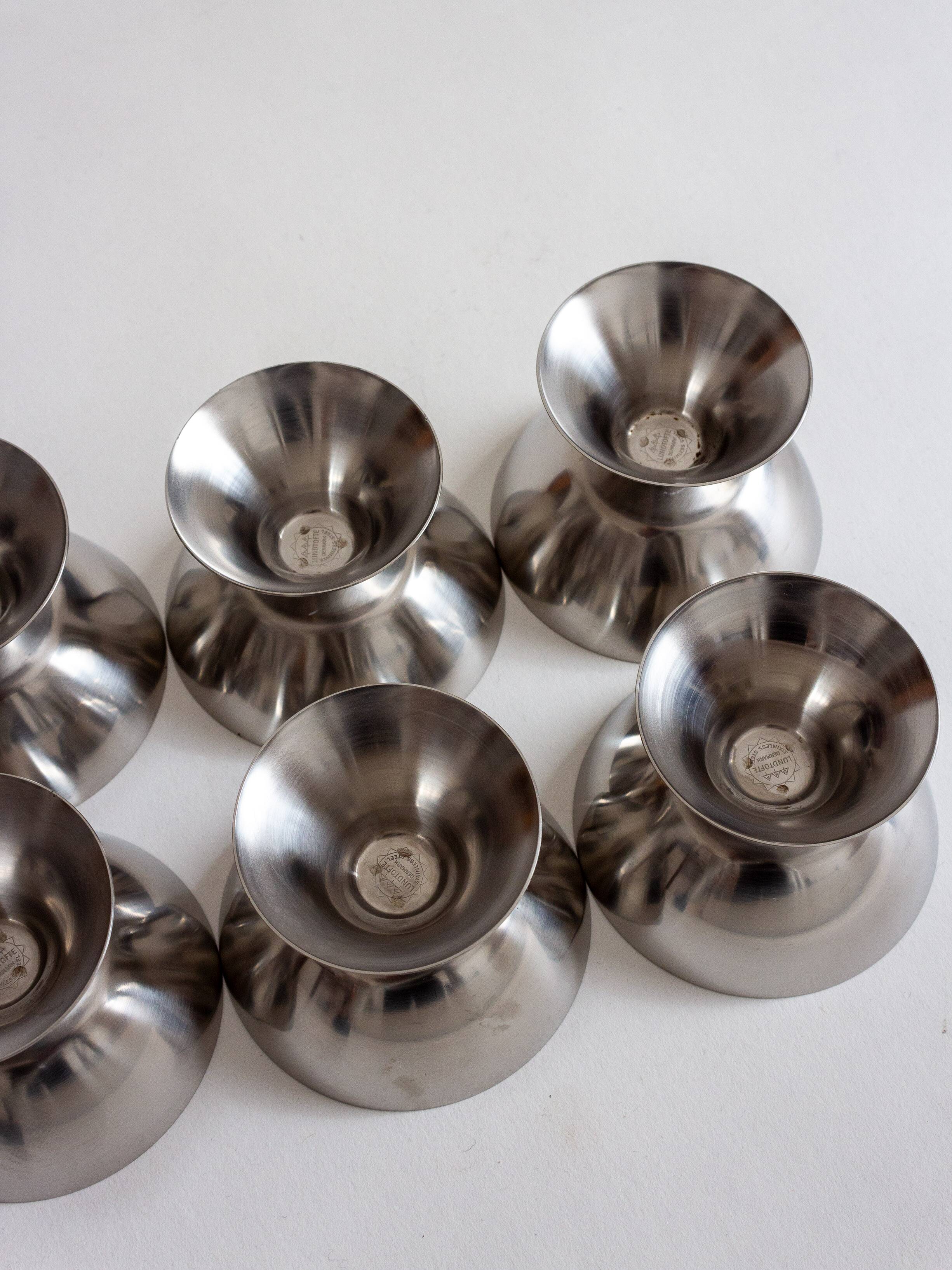 Set of eight ice cream cups, Lundtofte Denmark, 1960s