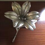 Silver metal flower ashtray