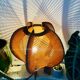 Mid century sculptural wooden table lamp