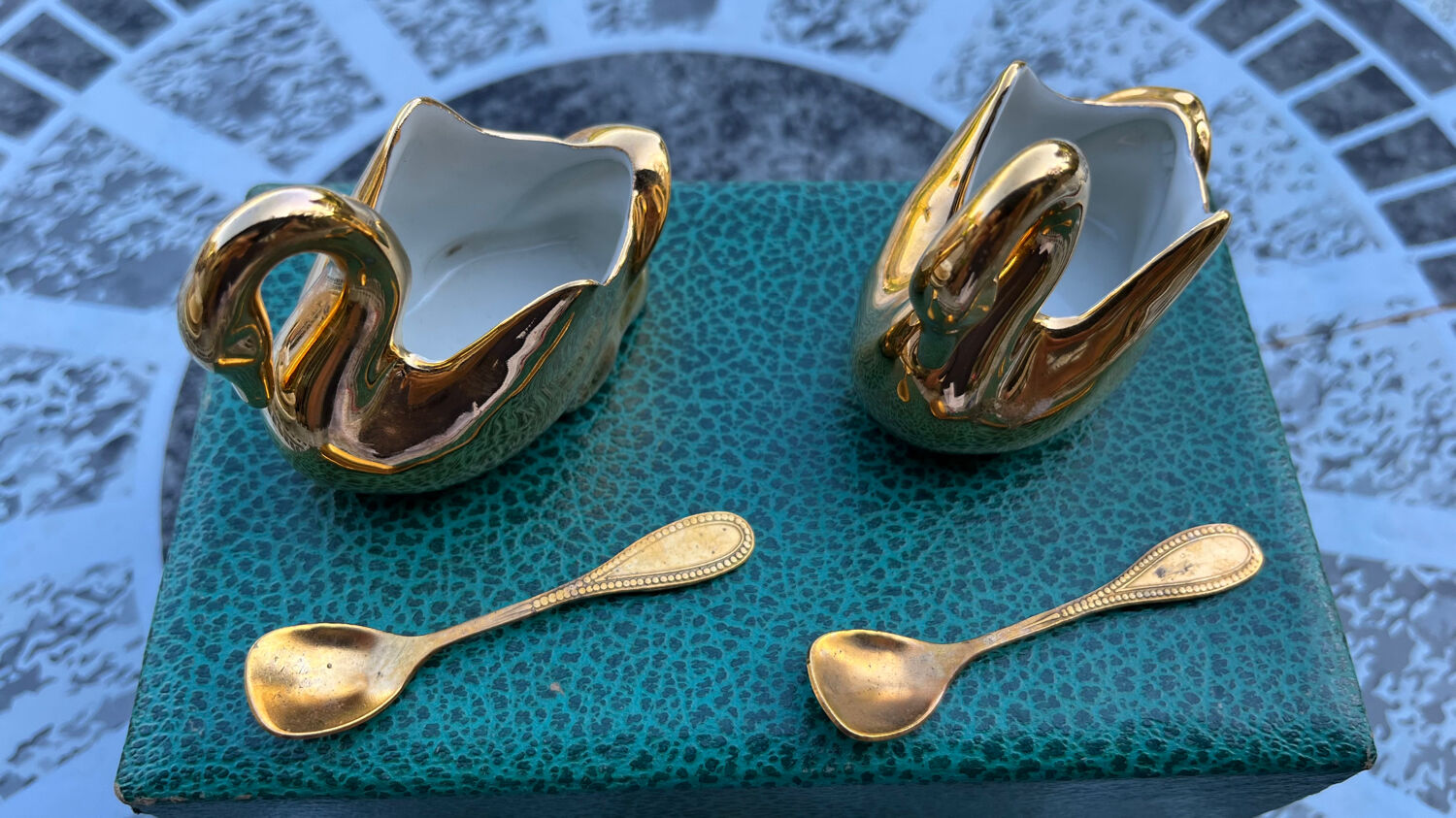 Pair of Limoges salt cellars