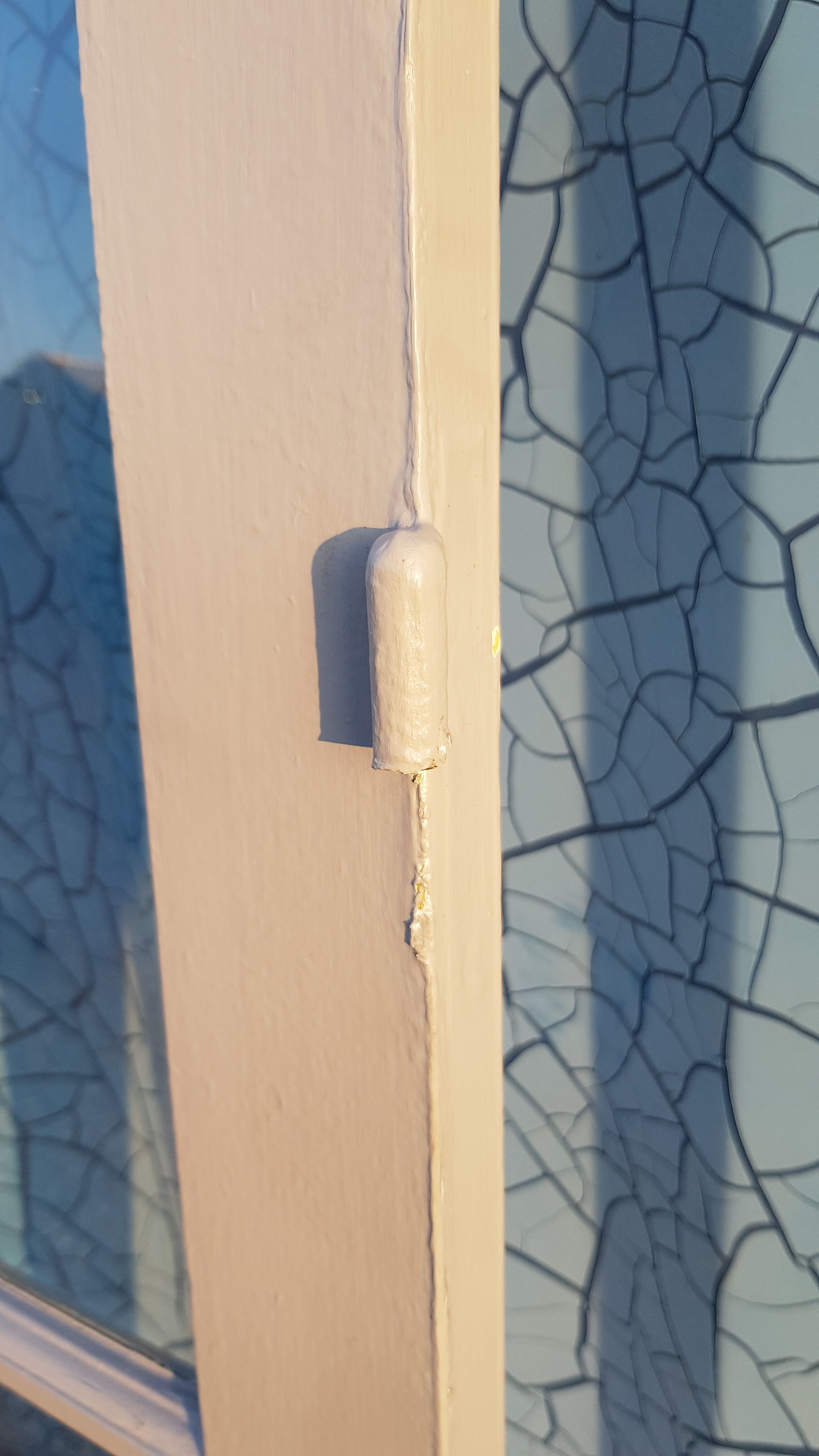 Lot of a double oak glass door