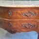 ROSEWOOD COMMODE WITH 2 DRAWERS AND OCHRE MARBLE TOP