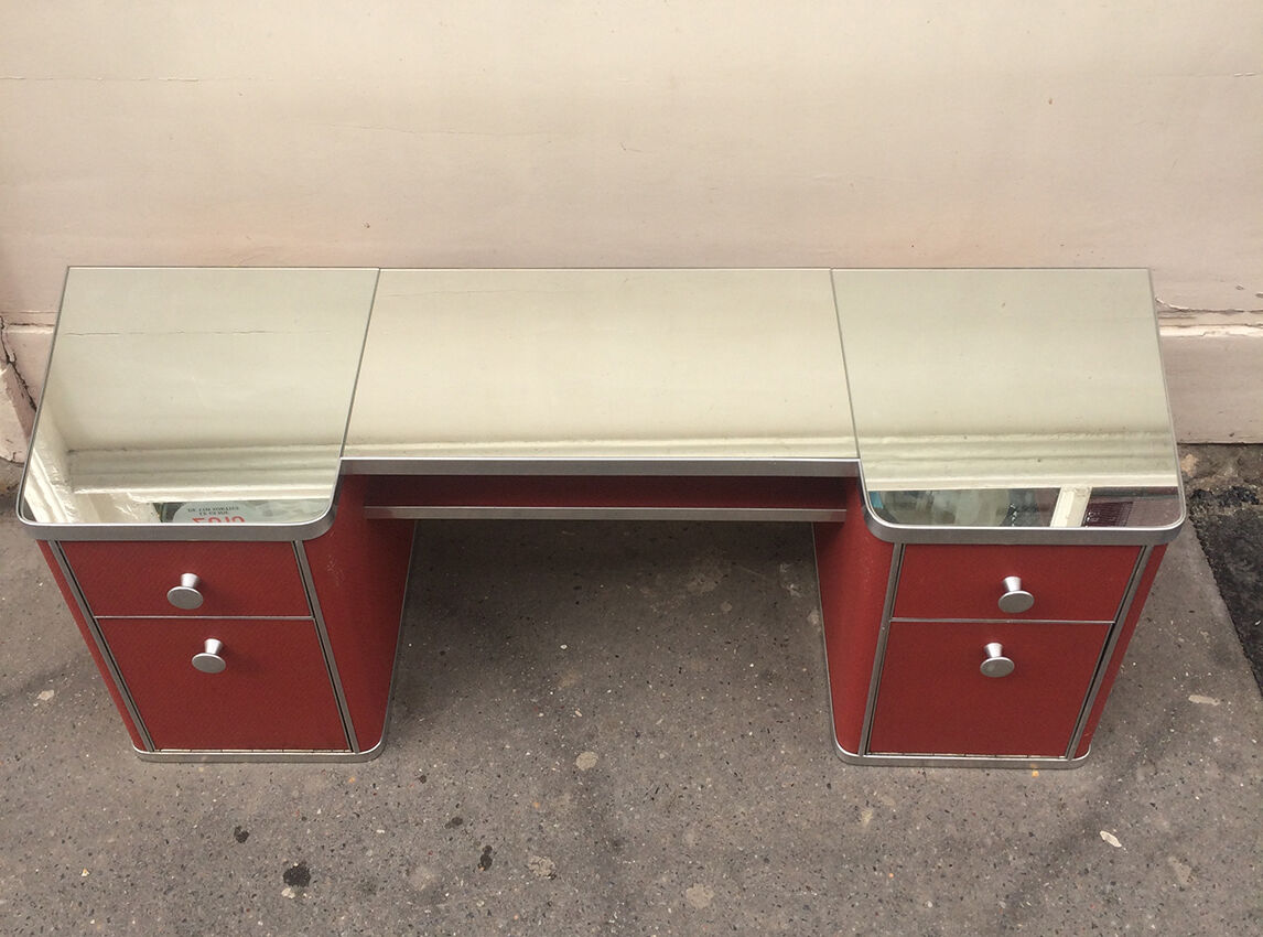 Dressing table  in chrome and vinyl coating, 1960