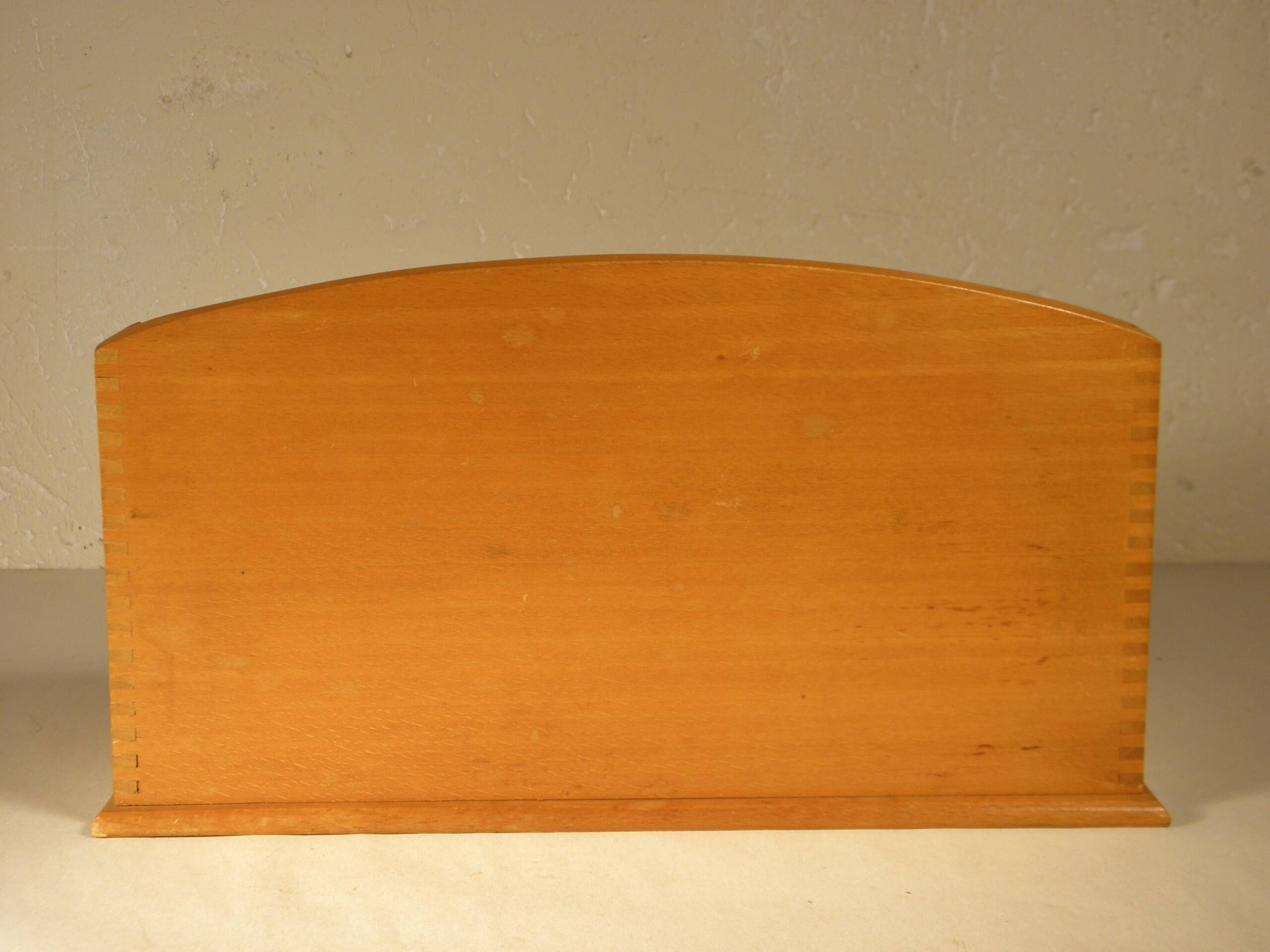 Letter holder, wooden mail holder from the 1950s