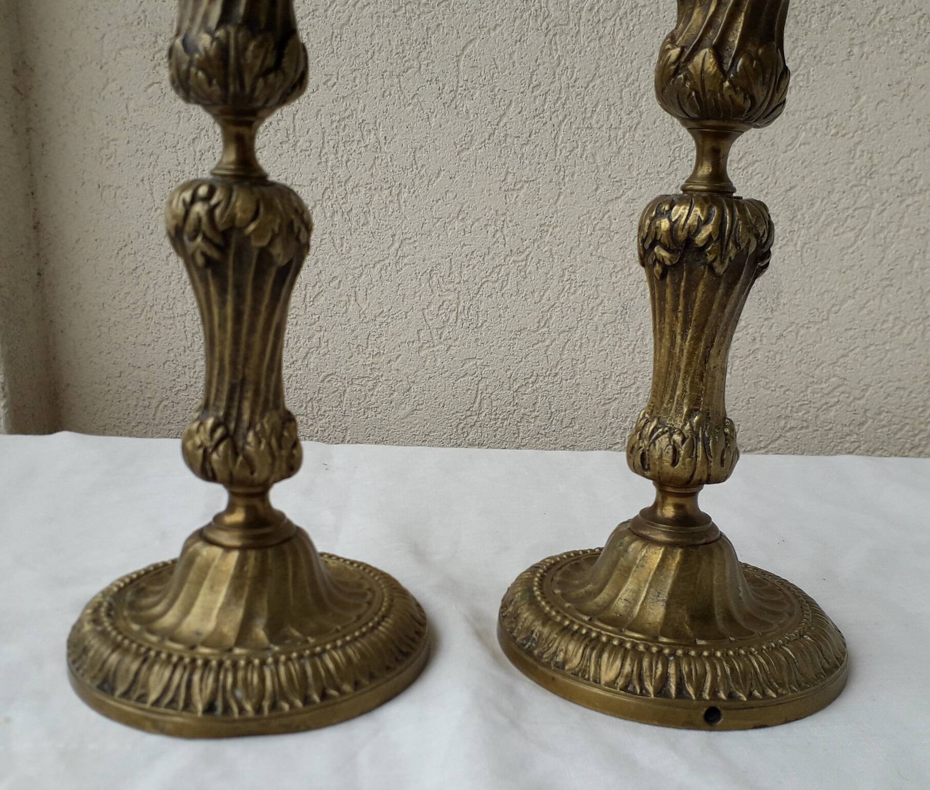 Pair of bronze candlesticks