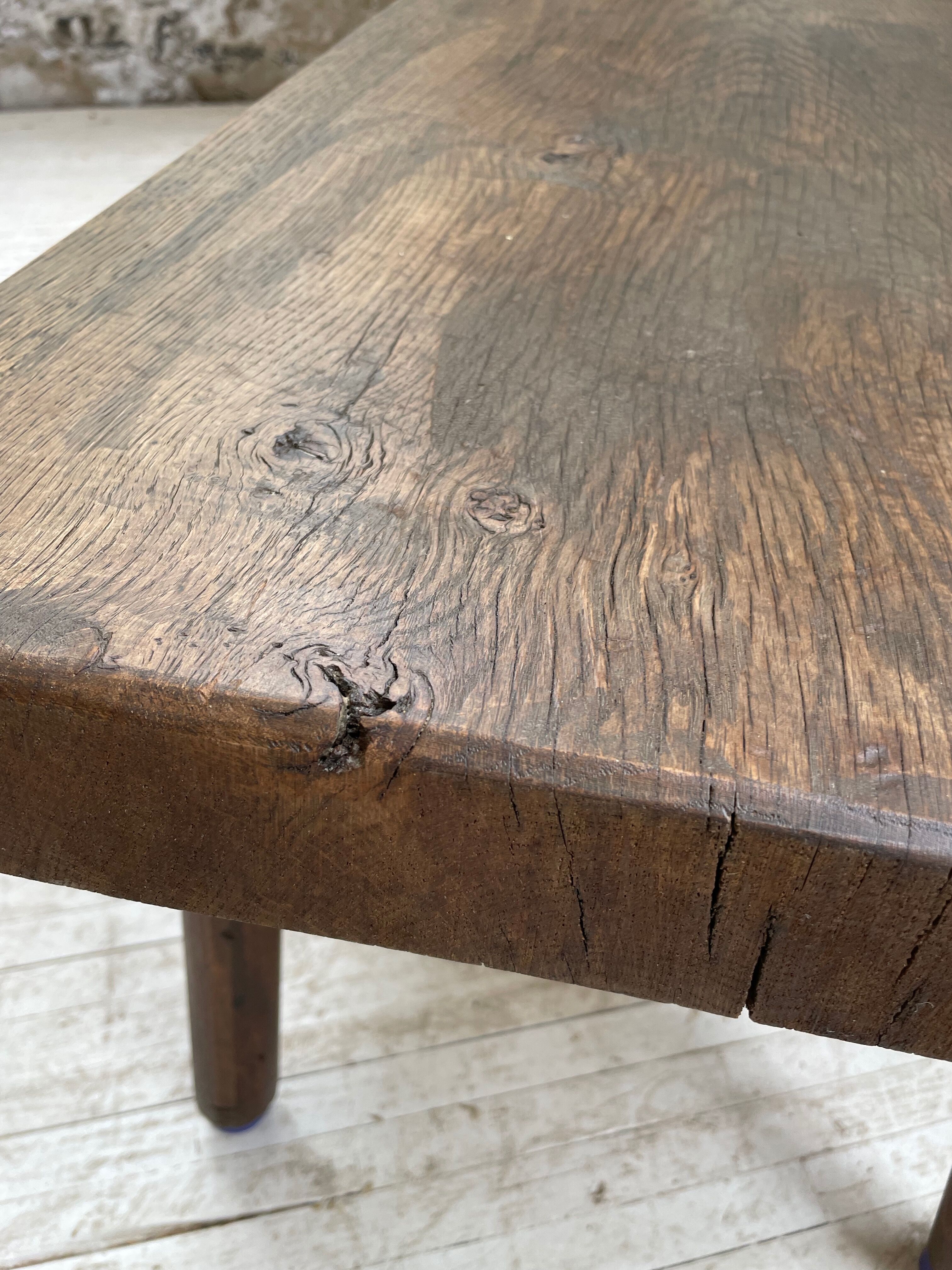 Brutalist oak coffee table