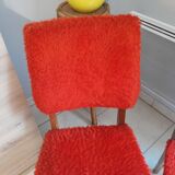 Pair of vintage red moumoute chairs with compass legs