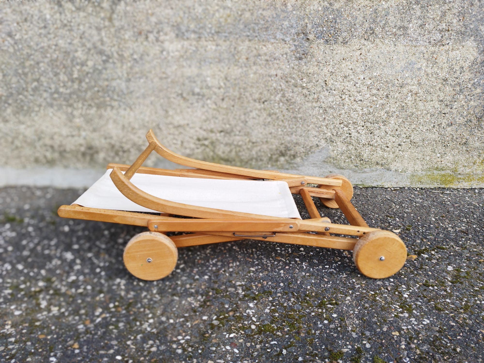 Vintage wooden doll stroller