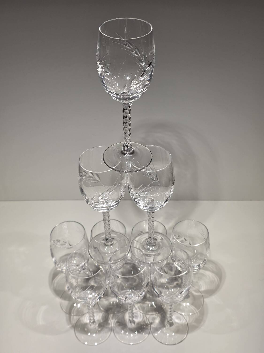 Lot 10 verres cristal d’Arques modèle Épi