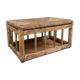 Storage bench in wood and straw (renovated)
