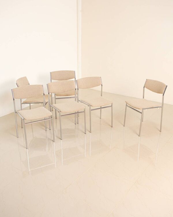 Ensemble de 6 chaises par Gijs van der Sluis 60's