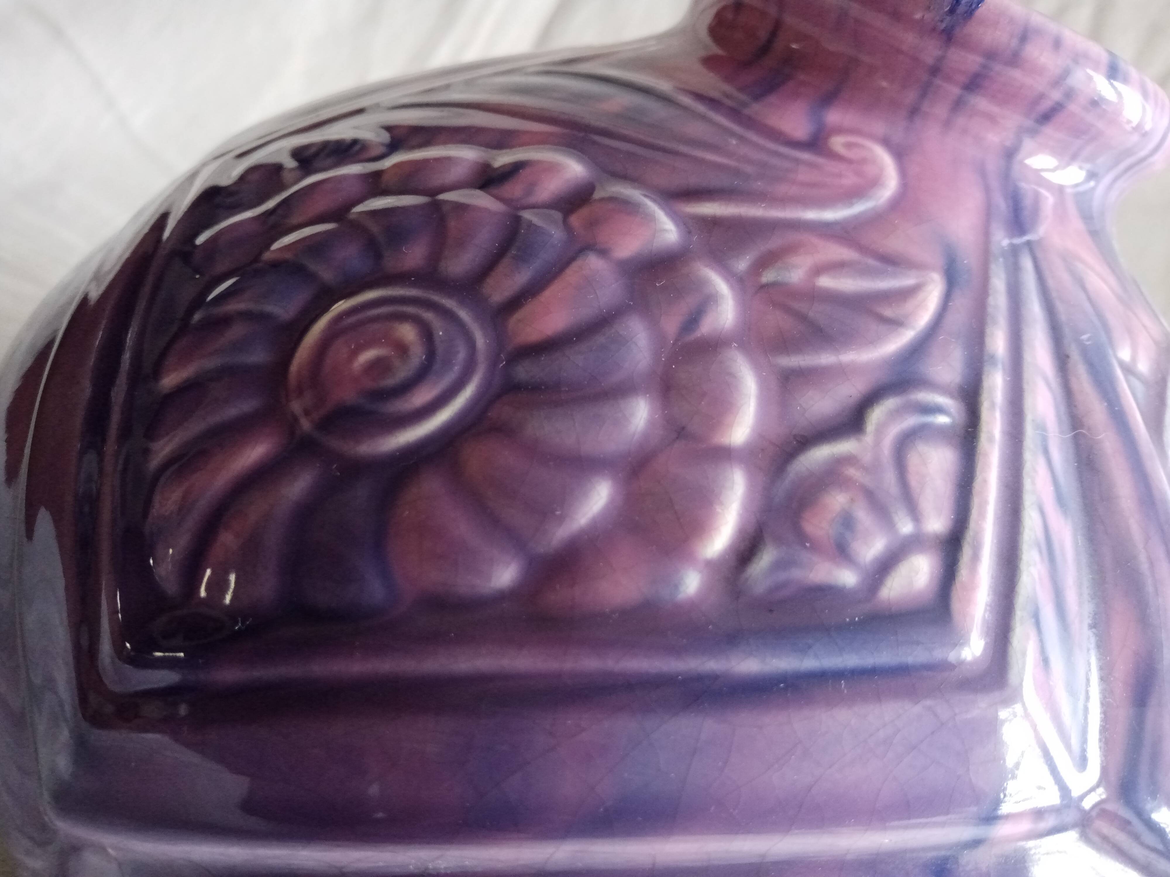 Large Art Deco period slip ball vase, Manufacture Lille Fives