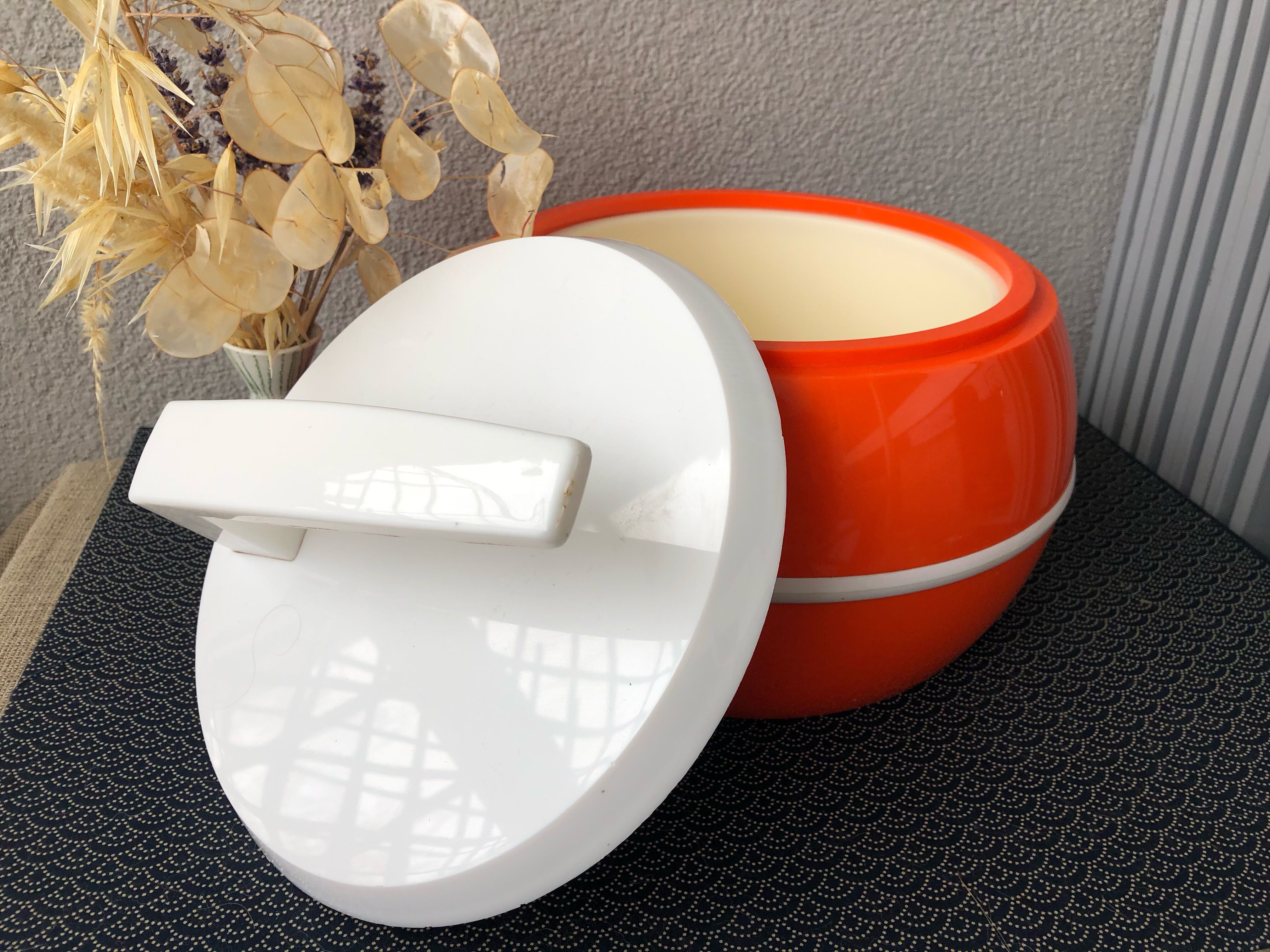 Orange vintage ice bucket