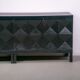 Black oak brutalist sideboard by Jean Batenburg with graphical doors for MI, Belgium