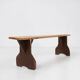 Rustic Wooden Bench in with Brown Painted Feet, France, 1890s