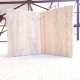 Table basse octogonale en travertin 70s