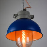 Blue industrial hanging light from tep