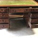 English pedestal desk with green leather top