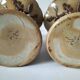 Two naturalistic stoneware vases – raised oak branches & acorns