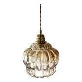 Vintage amber glass pendant light